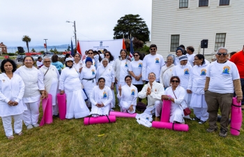 As part of the celebration of the 10th International Day of Yoga, the Consulate of India - San Francisco organized a kick off event on June 19, 2024, in the picturesque and historic Presidio area of San Francisco.